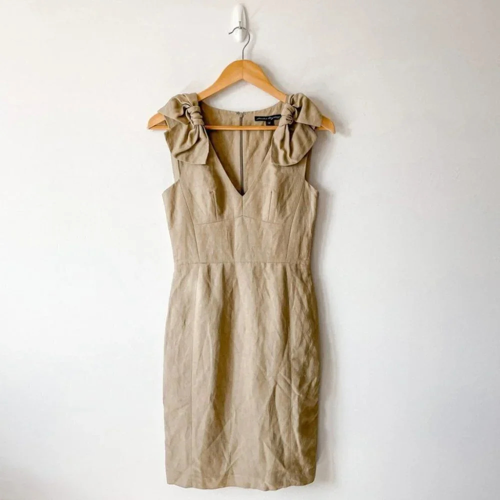 Elegant Tan Sleeveless Dress